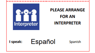 Copy of the ACT Health Interpreter card